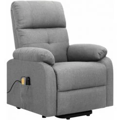 YOUTHUP Fauteuil De Massage Inclinable Gris Clair Tissu - Gris 5 YOUTHUP Fauteuil De Massage Inclinable Gris Clair Tissu - Gris -Pas Cher Fauteuil Magasin 53647858 2