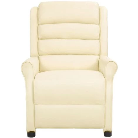 YOUTHUP Fauteuil De Massage Inclinable Crème Similicuir - Crème 4 YOUTHUP Fauteuil De Massage Inclinable Crème Similicuir - Crème – Image 2