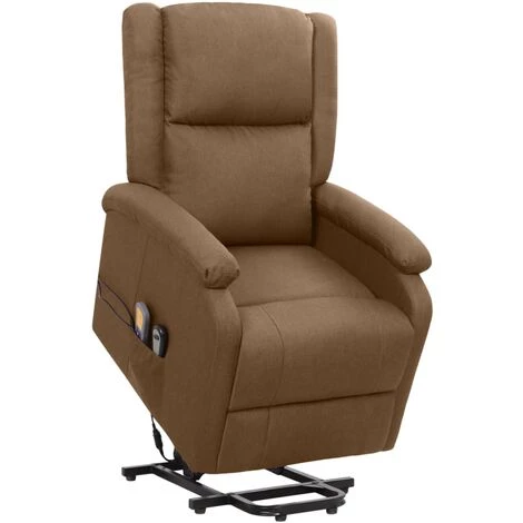 YOUTHUP Fauteuil De Massage Inclinable Marron Tissu - Brun 3 YOUTHUP Fauteuil De Massage Inclinable Marron Tissu - Brun