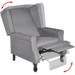 LITZEE Fauteuil Gris Tissu # 11 LITZEE Fauteuil Gris Tissu # -Pas Cher Fauteuil Magasin 53765365 5