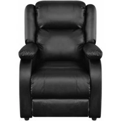 LITZEE Fauteuil De Massage Noir Similicuir # -Pas Cher Fauteuil Magasin 53765399 3