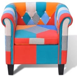 LITZEE Fauteuil Avec Design De Patchwork Tissu # 9 LITZEE Fauteuil Avec Design De Patchwork Tissu # -Pas Cher Fauteuil Magasin 53765798 3