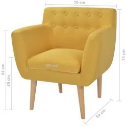LITZEE Fauteuil Jaune Tissu # 11 LITZEE Fauteuil Jaune Tissu # -Pas Cher Fauteuil Magasin 53765914 5