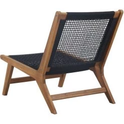 BAïTA Fauteuil Lounge PIPER En Corde Noire Structure En Bois Acacia - Noir -Pas Cher Fauteuil Magasin 53818781 5