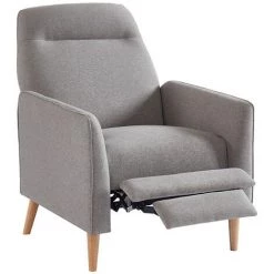 Pas Cher Fauteuil Magasin 35 BAïTA Fauteuil JOSEPH En Tissu Gris Inclinable - Gris