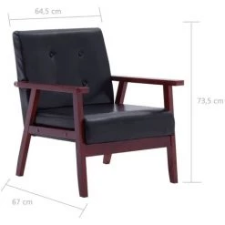 LITZEE Fauteuil Noir Similicuir # -Pas Cher Fauteuil Magasin 53840313 5