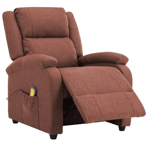 LITZEE Fauteuil De Massage Marron Tissu # 6 LITZEE Fauteuil De Massage Marron Tissu # – Image 4