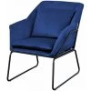 SVITA JOSIE Fauteuil Rembourré Fauteuil D'appoint Bleu Fauteuil Relax Simple Velours -Pas Cher Fauteuil Magasin 53853000 1