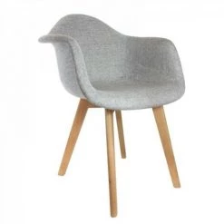 JARDIRICODECO Fauteuil Scandinave Tissu Gris -Pas Cher Fauteuil Magasin 53957965 3