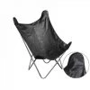 JARDIRICODECO Fauteuil Papillon Suedine Noir Silver