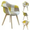 JARDIRICODECO Fauteuil Patchwork Jaune