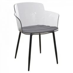 JARDIRICODECO Fauteuil Transparent Pieds Metal Noir -Pas Cher Fauteuil Magasin 53958243 3