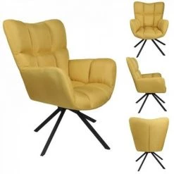 JARDIRICODECO Fauteuil Pivotant Washington Jaune
