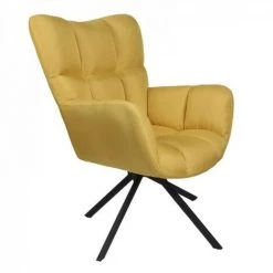 JARDIRICODECO Fauteuil Pivotant Washington Jaune -Pas Cher Fauteuil Magasin 53958262 3