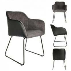 JARDIRICODECO Fauteuil Memphis Gris Et Noir