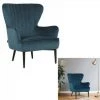 JARDIRICODECO Fauteuil Heaven Velours Bleu Paon 2 JARDIRICODECO Fauteuil Heaven Velours Bleu Paon -Pas Cher Fauteuil Magasin 53958417 1