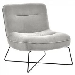 JARDIRICODECO Fauteuil Warren Velours Gris -Pas Cher Fauteuil Magasin 53958420 3