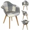 JARDIRICODECO Fauteuil Patchwork Gris -Pas Cher Fauteuil Magasin 53958512 1
