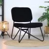 DIMEHOUSE Julia Fauteuil Industriel Noir Velours - Noir