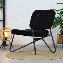 DIMEHOUSE Julia Fauteuil Industriel Noir Velours - Noir 9 DIMEHOUSE Julia Fauteuil Industriel Noir Velours - Noir -Pas Cher Fauteuil Magasin 53989396 3