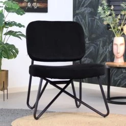 DIMEHOUSE Julia Fauteuil Industriel Noir Velours - Noir 10 DIMEHOUSE Julia Fauteuil Industriel Noir Velours - Noir -Pas Cher Fauteuil Magasin 53989396 4