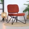 DIMEHOUSE Julia Fauteuil Industriel Cuivre Velours - Marron, Orange 2 DIMEHOUSE Julia Fauteuil Industriel Cuivre Velours - Marron, Orange -Pas Cher Fauteuil Magasin 53989413 1