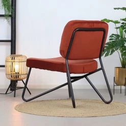 DIMEHOUSE Julia Fauteuil Industriel Cuivre Velours - Marron, Orange 9 DIMEHOUSE Julia Fauteuil Industriel Cuivre Velours - Marron, Orange -Pas Cher Fauteuil Magasin 53989413 3