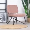 DIMEHOUSE Julia Fauteuil Industriel Rose Velours - Rose