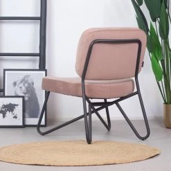 DIMEHOUSE Julia Fauteuil Industriel Rose Velours - Rose -Pas Cher Fauteuil Magasin 53989718 3