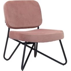 DIMEHOUSE Julia Fauteuil Industriel Rose Velours - Rose -Pas Cher Fauteuil Magasin 53989718 5