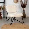DIMEHOUSE Teddy Fauteuil Industriel Blanc - Blanc