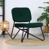 DIMEHOUSE Julia Fauteuil Industriel Vert Velours - Vert