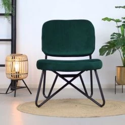 DIMEHOUSE Julia Fauteuil Industriel Vert Velours - Vert 8 DIMEHOUSE Julia Fauteuil Industriel Vert Velours - Vert -Pas Cher Fauteuil Magasin 53989735 2