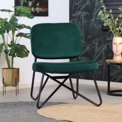 DIMEHOUSE Julia Fauteuil Industriel Vert Velours - Vert 10 DIMEHOUSE Julia Fauteuil Industriel Vert Velours - Vert -Pas Cher Fauteuil Magasin 53989735 4