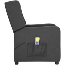 Fauteuil De Massage Inclinable Tissu Gris Foncé VidaXL -Pas Cher Fauteuil Magasin 53991845 3