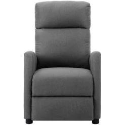 Hommoo Fauteuil De Massage Inclinable Gris Clair Tissu -Pas Cher Fauteuil Magasin 54056887 3