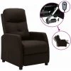 Hommoo Fauteuil Inclinable Electrique Marron Fonce Tissu