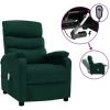 Hommoo Fauteuil Inclinable Electrique De Massage Vert Fonce Tissu