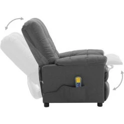 Hommoo Fauteuil De Massage Inclinable Electrique Gris Clair Tissu 9 Hommoo Fauteuil De Massage Inclinable Electrique Gris Clair Tissu -Pas Cher Fauteuil Magasin 54057400 3