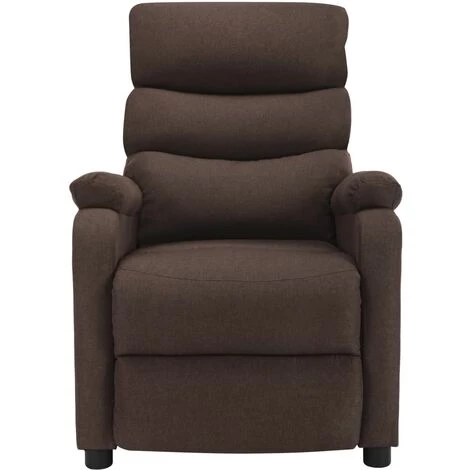 Hommoo Fauteuil Inclinable Electrique De Massage Marron Tissu 4 Hommoo Fauteuil Inclinable Electrique De Massage Marron Tissu – Image 2