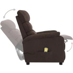 Hommoo Fauteuil Inclinable Electrique De Massage Marron Tissu 10 Hommoo Fauteuil Inclinable Electrique De Massage Marron Tissu -Pas Cher Fauteuil Magasin 54057401 4