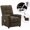 Hommoo Fauteuil De Massage Inclinable Electrique Marron Tissu -Pas Cher Fauteuil Magasin 54057405 1