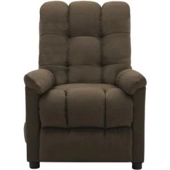 Hommoo Fauteuil De Massage Inclinable Electrique Marron Tissu -Pas Cher Fauteuil Magasin 54057405 2