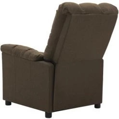 Hommoo Fauteuil De Massage Inclinable Electrique Marron Tissu -Pas Cher Fauteuil Magasin 54057405 4