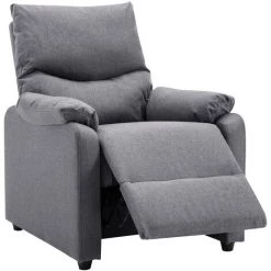 Hommoo Fauteuil TV Inclinable Electrique Gris Clair Tissu 11 Hommoo Fauteuil TV Inclinable Electrique Gris Clair Tissu -Pas Cher Fauteuil Magasin 54057412 5