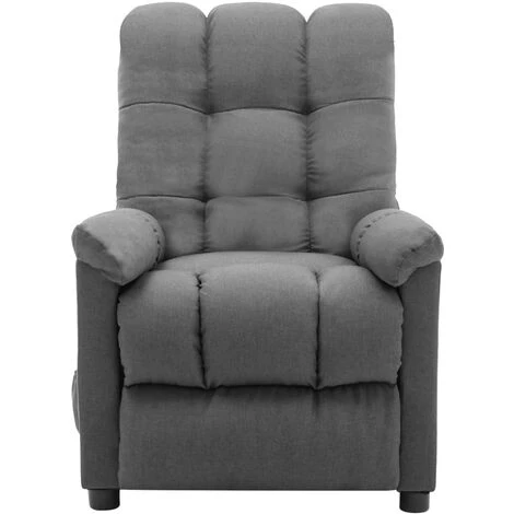 Hommoo Fauteuil Inclinable De Massage Gris Clair Tissu 5 Hommoo Fauteuil Inclinable De Massage Gris Clair Tissu – Image 3