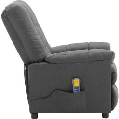 Hommoo Fauteuil Inclinable De Massage Gris Clair Tissu 10 Hommoo Fauteuil Inclinable De Massage Gris Clair Tissu -Pas Cher Fauteuil Magasin 54057964 4