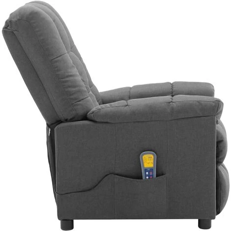 Hommoo Fauteuil Inclinable De Massage Gris Clair Tissu 6 Hommoo Fauteuil Inclinable De Massage Gris Clair Tissu – Image 4