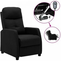 Hommoo Fauteuil Inclinable Electrique Noir Tissu