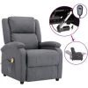 Hommoo Fauteuil Inclinable Electrique De Massage Gris Fonce Tissu
